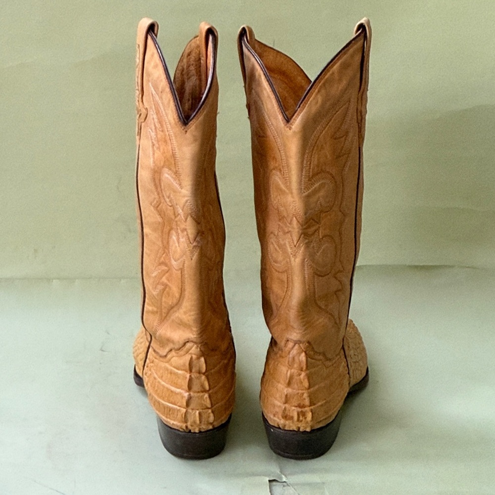 Yellow Cream Rudel Alligator/Leather  Western Cowboy Boots - Picture 7 of 16
